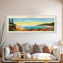 Carregar imagem no visualizador da galeria, Acadia National Park, Panoramic Maine Travel Art, National Park Print, Minimalist Travel Art, Midcentury Modern Style Landscape