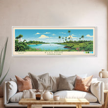 Load image into Gallery viewer, Biscayne National Park, Panoramic Florida Travel Art, National Park Print, Minimalist Travel Art, Midcentury Modern Style Landscape