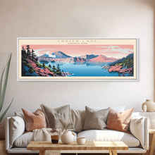 Load image into Gallery viewer, Crater Lake National Park, Panoramic Oregon Travel Art, National Park Print, Minimalist Travel Art, Midcentury Modern Style Landscape