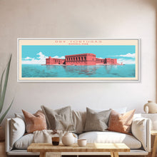 Load image into Gallery viewer, Dry Tortugas National Park, Panoramic Florida Travel Art, National Park Print, Minimalist Travel Art, Midcentury Modern Style Landscape