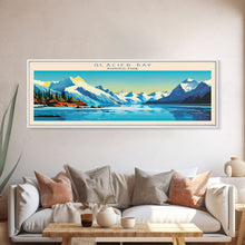 Carregar imagem no visualizador da galeria, Glacier Bay National Park, Panoramic Alaska Travel Art, National Park Print, Minimalist Travel Art, Midcentury Modern Style Landscape