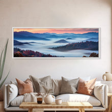 Load image into Gallery viewer, Blue Ridge Mountains Panoramic Wall Art, Bluebridge Mountains National Parkway, Beautiful Cabin Decor, Boho Photography Wall Art Print