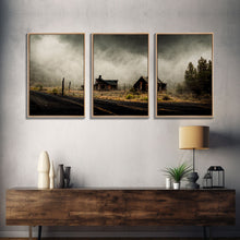 Carregar imagem no visualizador da galeria, Abandoned Ghost Town, Wild America, 3 Piece Wall Art, Ready To Hang Canvas Print, Cool Living Room Wall Art Decor