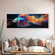 Load image into Gallery viewer, Betta Fish Painting Wall Art, Framed Canvas Print, Siamese Fighting Fish, Aquarium Wall Art, Colorful Pet Fish painting