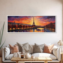 Load image into Gallery viewer, An Evening In Paris, Van Wogh Inspired Eiffel Tower Painting Canvas Print, Retro Modern Paris France Decor