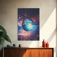 Load image into Gallery viewer, Disco Ball Print, Disco Ball Decor, Canvas Print, Wall Hanging, Portrait Art, Retro Wall Art, Trendy Wall Art, Game Room Decor, Couple Gift