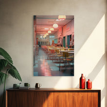 Load image into Gallery viewer, Diner, Coffee Shop Wall Art, Retro Wall Art, Canvas Print, Wall Hanging, Portrait Art, Kitchen Wall Decor, Kitchen Art, Moving Gift