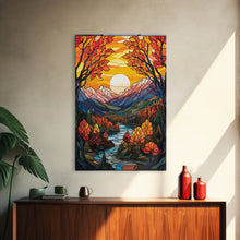 Carregar imagem no visualizador da galeria, Fall Wall Art, Abstract Nature Print, Forest Wall Art, Canvas Print, Wall Hanging, Portrait Art, Dining Room Decor, Moving Gift, Room Decor