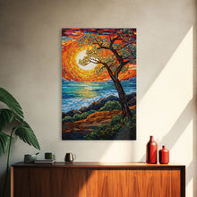 Load image into Gallery viewer, Beach Art, Sunset, Abstract Art, Ocean Wall Art, Canvas Print, Wall Hanging, Portrait Art, Gift For Her, Kitchen Wall Decor, Farmhouse Art
