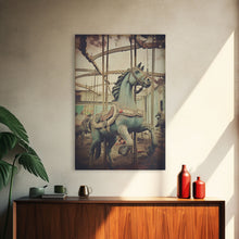 Carregar imagem no visualizador da galeria, Abandoned Circus, Carousel Art, Carnival Art, Canvas Print, Wall Hanging, Portrait Art, College Dorm Decor, Gaming Wall Decor, Office Art