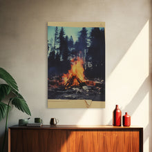 Carregar imagem no visualizador da galeria, Camp, Outdoors Art, Campfire, Nature Wall Art, Canvas Print, Wall Hanging, Portrait Art, Friendship Gift, Modern Office Art, Bookshelf Decor