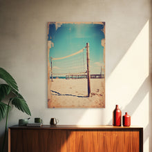 Load image into Gallery viewer, Beach, Volleyball, Beach Decor, Sports Art, Canvas Print, Wall Hanging, Portrait Art, Volleyball Mom, Tiny House Decor, Family Gift