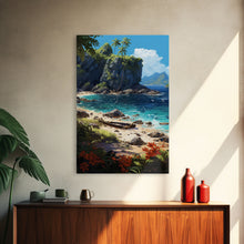 Load image into Gallery viewer, Beach Wall Art, Framed Canvas Print, Beach Canvas Wall Art, Long Beach Wall Art - "Abandoned" - Stuck On A Desert Island