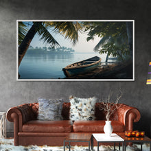 Load image into Gallery viewer, An Abandoned Canoe In The Florida Everglades - Florida Art - Framed Canvas Print - Liminal Spaces - Cool Wall Art - Eclectic Decor