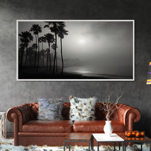 Load image into Gallery viewer, Black And White Florida Rain Storm, Framed Canvas Print, Liminal Art, Liminal Spaces, Framed Wall Art, Office Decor, Dark Moody Art