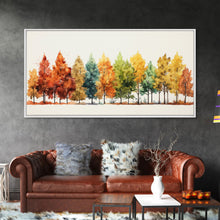 Carregar imagem no visualizador da galeria, Autumn Decor - The Changing Of The Leaves - Framed Canvas Print - Fall Painting - Fall Centerpiece - Orange Leaves - Rustic Farmhouse Decor