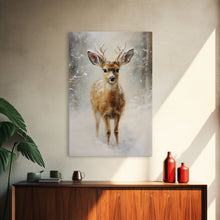 Carregar imagem no visualizador da galeria, Cute Buck Wearing A Santa Hat, Christmas Decor, Woodland Animals, Christmas Wall Art, Winter Decor, Holiday Decor, Seasonal Decor, Cute Deer