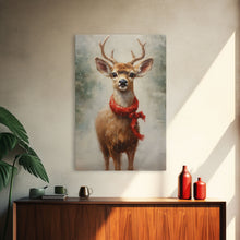 Carregar imagem no visualizador da galeria, Cute Buck Dressed For Christmas, Christmas Decor, Woodland Animals, Christmas Wall Art, Winter Decor, Holiday Decor, Seasonal Decor