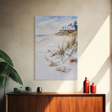 Load image into Gallery viewer, Christmas On A Snow Capped Beach, Wood Framed Wall Art, Rustic Christmas Decor, Tropical / nautical Christmas Art