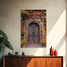 Cargar imagen en el visor de la galería, Change2 Indian Wall Art, Colorful Indian Doors, Framed Canvas Print, Painting Print, Traditional Hindu Architecture, Ready To Hang