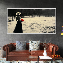 Carregar imagem no visualizador da galeria, Framed Canvas Print misty forest pathway surrounded by vibrant autumn foliage, serene landscape wall art for fall or rustic home decor