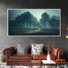 Carregar imagem no visualizador da galeria, Gloomy Spooky Forest, ready to hang canvas print wall art, Lakehouse Cabin Wall Decor