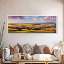 Load image into Gallery viewer, Beautiful Italian Villa and Countryside, Extra Large Wall Art, Framed Panoramic Canvas Print, Framed Wall Decor