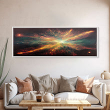 Load image into Gallery viewer, Galaxy Art, Supernova, Extra Large Wall Art, Framed Panoramic Canvas Print, Framed Wall Art
