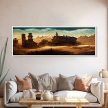 Carregar imagem no visualizador da galeria, Abandoned Wild West Mining Town, Extra Large Wall Art, Framed Panoramic Canvas Print, Framed Wall Art