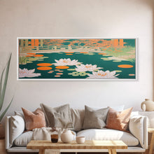 Load image into Gallery viewer, Japanese Style Zen Garden, Extra Large Wall Art, Framed Panoramic Canvas Print, Framed Wall Decor