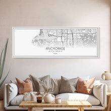 Load image into Gallery viewer, Panoramic Anchorage City Map, Alaska Art, Map Print, Minimalist Wall Art, Canvas Art, Housewarming Gift, Street Map Art, Closing Gift