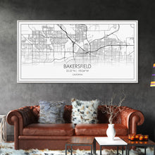 Carregar imagem no visualizador da galeria, Bakersfield Street Map, California Map, Map Print, Modern Art, Wall Art, Canvas Print, Cabin Décor, Gift For Home, Unique Wall Art, Room Art