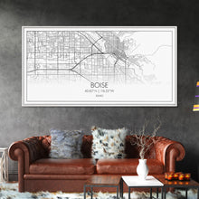 Load image into Gallery viewer, Boise Street Map, Idaho Map, Map Print, Modern Art, Wall Art, Canvas Art, Friendship Gift, Minimalist Décor, Bar Cart Décor, Rustic Home Art