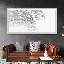 Load image into Gallery viewer, Boston Street Map, Massachusetts Map, Map Print, Modern Art, Wall Art, Canvas Art, Newlywed Gift, Gift For Parents, Farmhouse Wall Décor