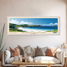 Carregar imagem no visualizador da galeria, Achmelvich Bay, Scotland Panoramic Print, Vacation Gift, Scotland Wall Art, Beach Painting, Beach Decor, Large Wall Art, Wood Frame Art