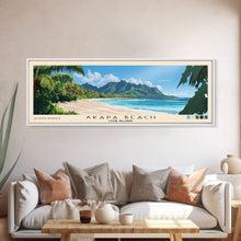 Carregar imagem no visualizador da galeria, Akapa Beach, Cook Islands Panoramic Print, Vacation Gift, Cook Islands Wall Art, Beach Painting, Beach Decor, Beach Or Lakehouse Art