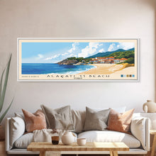 Carregar imagem no visualizador da galeria, Alaçatı 11 Beach, Turkey Panoramic Beach Print, Vacation Gift, Turkey Wall Art, Beach Painting, Beach Decor, Beach Painting