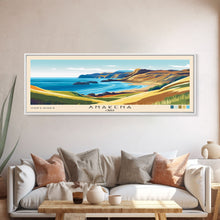 Load image into Gallery viewer, Anakena, Chile Panoramic Print, Vacation Gift, Chile Wall Art, Beach Painting, Beach Decor, Beach Or Lakehouse Art