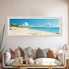 Load image into Gallery viewer, Andros, Bahamas Panoramic Beach Print, Vacation Gift, Bahamas Wall Art, Framed Canvas Print, Framed Beach Painting