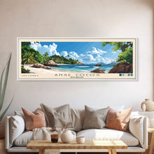 Load image into Gallery viewer, Anse Cocos, Seychelles Panoramic Beach Print, Vacation Gift, Seychelles Wall Art, Beach Painting, Beach Decor, Beach Painting