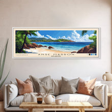 Load image into Gallery viewer, Anse Marron, Seychelles Panoramic Print, Vacation Gift, Seychelles Wall Art, Beach Painting, Beach Decor, Large Wall Art, Wood Frame Art