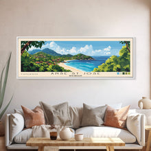 Load image into Gallery viewer, Anse St Jose, Seychelles Panoramic Print, Vacation Gift, Seychelles Wall Art, Beach Painting, Beach Decor, Beach Or Lakehouse Art