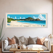 Load image into Gallery viewer, Anse de Grande Saline, St. Barths Panoramic Print, Vacation Gift, St. Barths Wall Art, Beach Painting, Beach Decor, Large Wall Art, Wood Frame Art