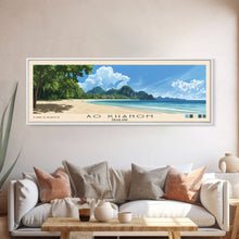 Load image into Gallery viewer, Ao Khanom, Thailand Panoramic Beach Print, Vacation Gift, Thailand Wall Art, Framed Canvas Print, Framed Beach Painting