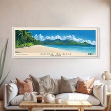 Load image into Gallery viewer, Aroa Beach, Cook Islands Panoramic Beach Print, Vacation Gift, Cook Islands Wall Art, Beach Painting, Beach Decor, Beach Painting