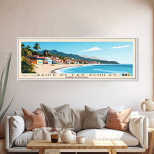 Carregar imagem no visualizador da galeria, Bahia de Las Aguilas, Dominican Republic Panoramic Print, Vacation Gift, Dominican Republic Wall Art, Beach Painting, Beach Decor, Large Wall Art, Wood Frame Art