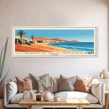 Load image into Gallery viewer, Beaches of Isla de Providencia, Colombia Panoramic Print, Vacation Gift, Colombia Wall Art, Beach Painting, Beach Decor, Large Wall Art, Wood Frame Art