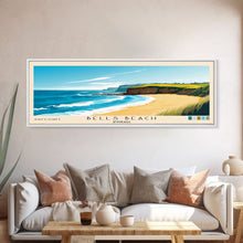 Load image into Gallery viewer, Bells Beach, Australia Panoramic Beach Print, Vacation Gift, Australia Wall Art, Beach Painting, Beach Decor, Beach Painting