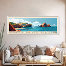 Load image into Gallery viewer, Berlengas Archipelago, Portugal Panoramic Print, Vacation Gift, Portugal Wall Art, Beach Painting, Beach Decor, Beach Or Lakehouse Art