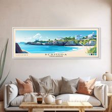 Load image into Gallery viewer, Bermuda, United Kingdom Panoramic Beach Print, Vacation Gift, United Kingdom Wall Art, Beach Painting, Beach Decor, Beach Painting